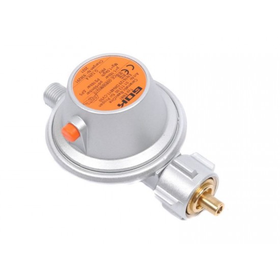 Regulator de presiune gaz pentru butelie Romania, 50 mbari, 1,5 kg/h iesire filet 1/4" cu valva de siguranta