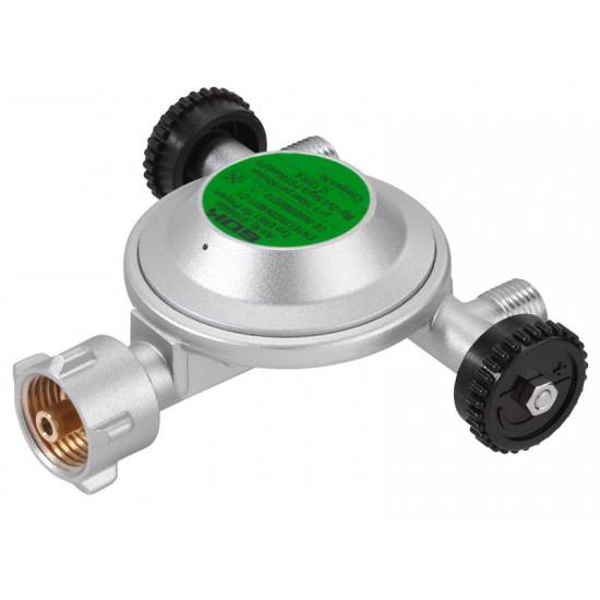 Regulator de presiune gaz pentru butelie Romania, GOK EN61 29 mbari, 1 kg/h, 2 iesiri, filet 1/4"
