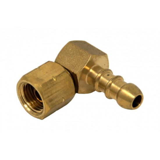 CONECTOR LA 90 GRADE 1/4" ARAGAZ -> STUT FURTUN DE GAZ 8 MM